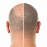 Esempio prima e dopo di tricopigmentazione effetto rasato